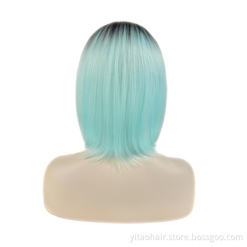 Anogol Brazilian Hair Wigs Body Wave Black Synthetic Lace Front Wig Transparent Swiss Key Long